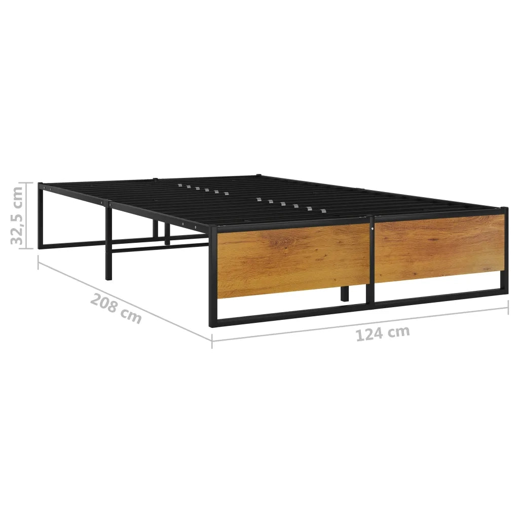 Letto matrimoniale | Letto per adulti | Giroletto Nero in Metallo 120x200 cm