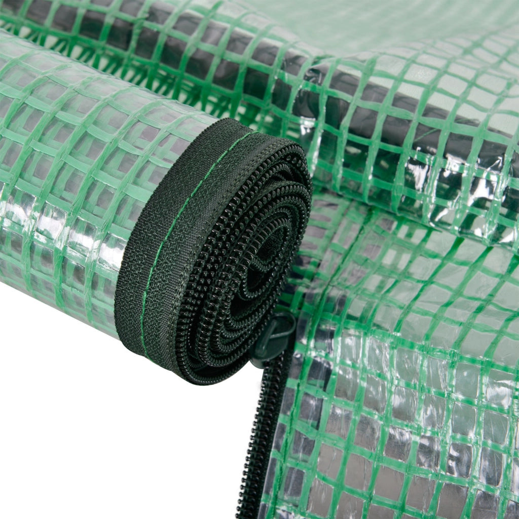SERRA da Giardino 200x100x80 cm Verde in Plastica e Acciaio con porta arrotolabile