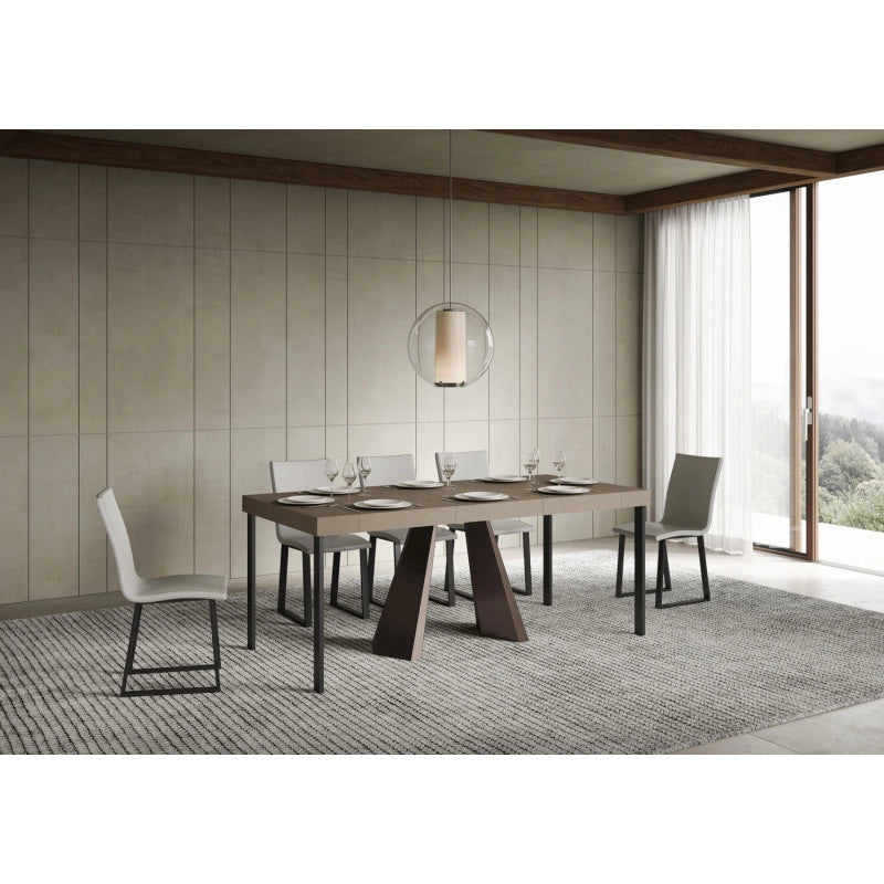 Consolle allungabile 90x40/196 cm Diamante Small Premium telaio Orso - Tortora