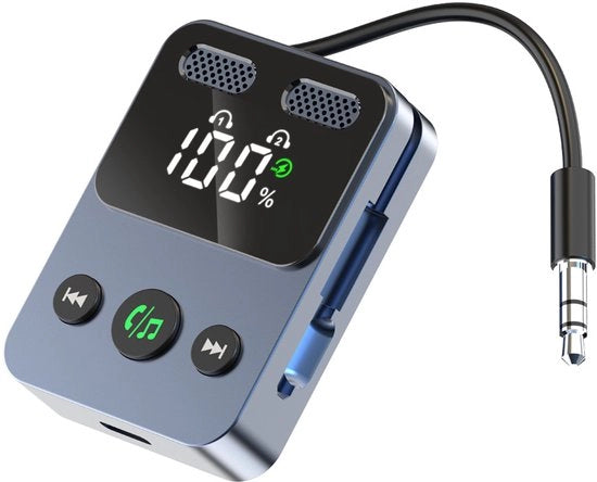 Adattatore Bluetooth 2 in 1 per TV e aereo, con basso senza perdita, ingresso Bluetooth AUX 3,5 mm, schermo LCD, compatibile con TV, aereo, auto e cuffie.