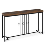 Tavolo consolle industriale 140cm base h piano ampio stretto-Tavolo ingresso dietro divano pranzo soggiorno camera corridoio
