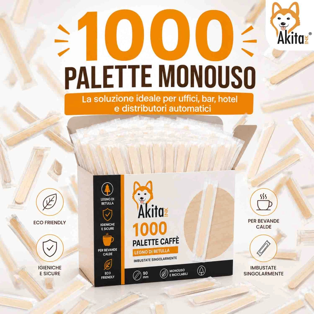 Akitaink 1000 Palette Caffe Legno Biodegradabili