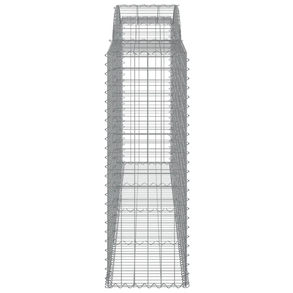 Cestini gabbioni recinzione a gabbia muro di contenimento ad arco 20 pezzi 300 x 50 x 140/160 cm ferro zincato argento 02_0040625