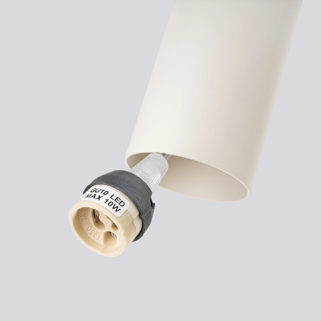 Lampada sospensione moderna beige tubo 30cm GU10 10W