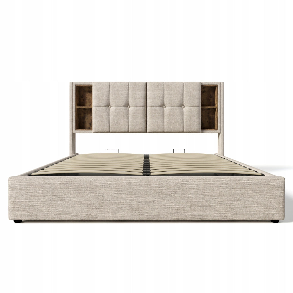 Letto imbottito 160x200 - Xylo - Caricamento wireless USB-C con materasso