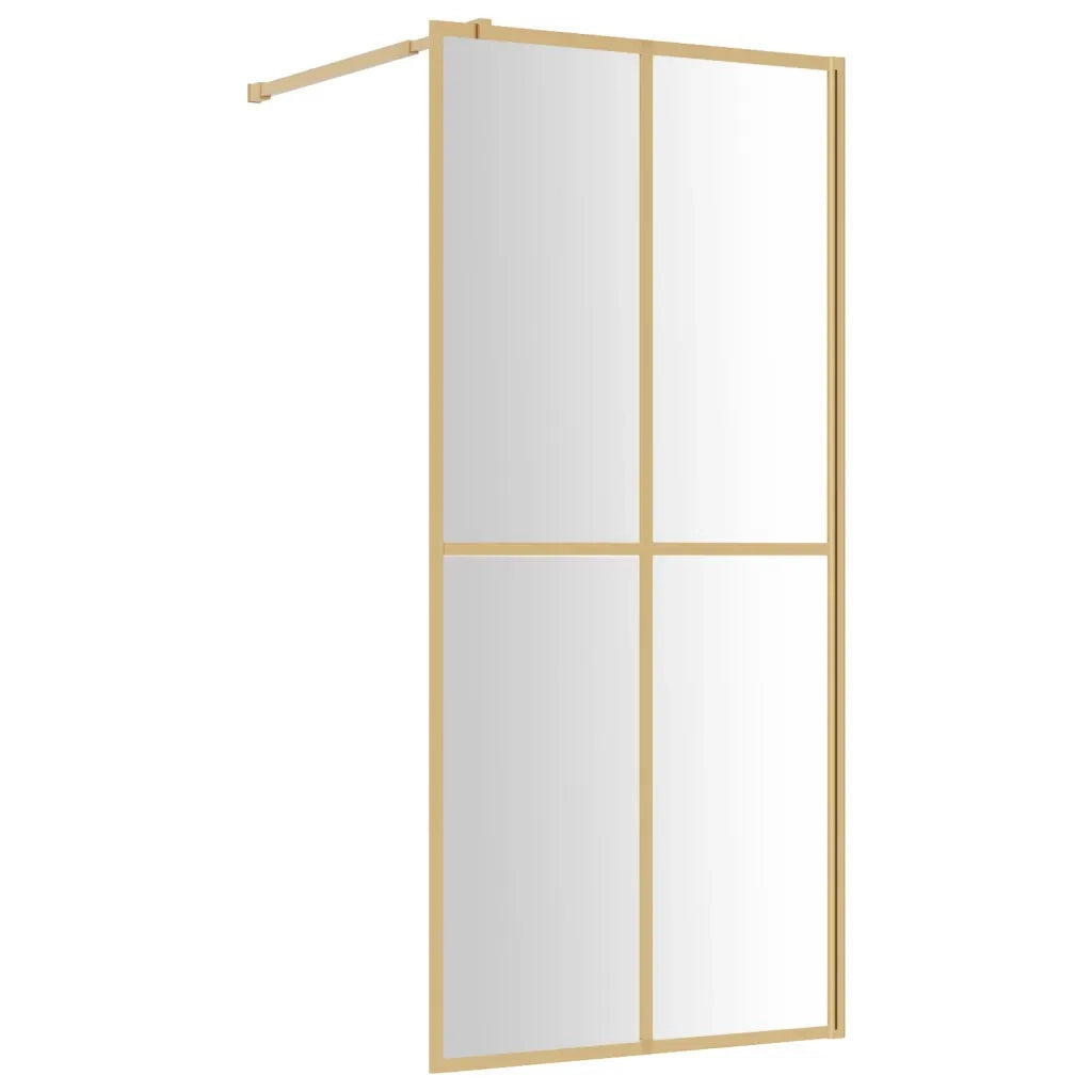 Parete per Doccia Walk-in Vetro Trasparente ESG 80x195 cm Oro CFW6779791
