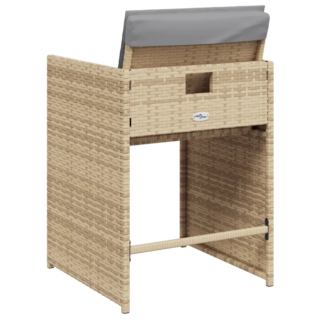 Sedie da Giardino con Cuscini 4 pz | Sedie da Esterno Beige Misto in Polyrattan