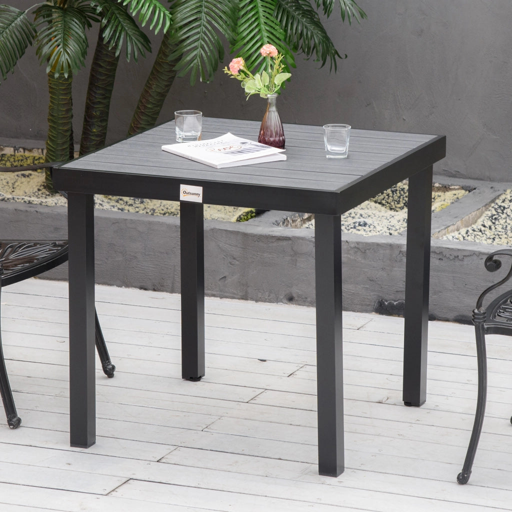 Tavolo da pranzo per 4 persone ¨C zephmum ¨C nero, alluminio, plastica, 78x78x74 cm