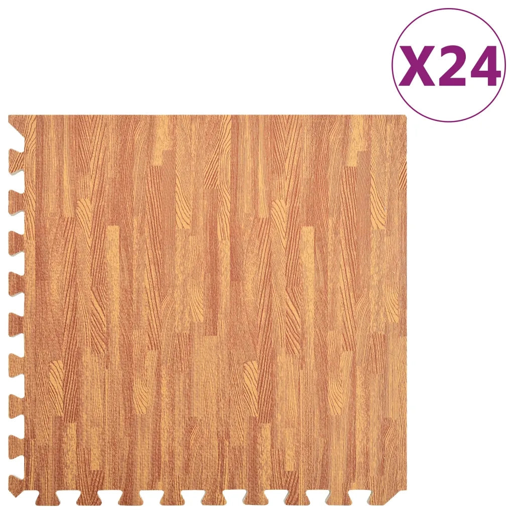 Tappetino a Incastro 24 pz Venature Legno 8,64 ㎡ Schiuma EVA 92460