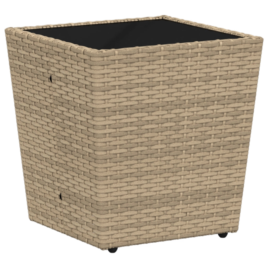 Set Bistro da Giardino 3 Pezzi con Cuscini Beige in Polyrattan