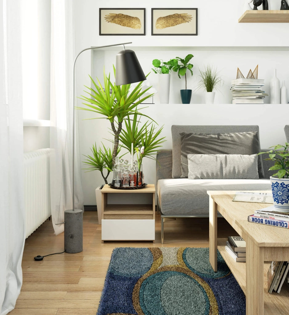 Comodino AKORD CL1 Sonoma Quercia 40 cm 1 cassetto inserto frontale Bianco 40x35x40 cm