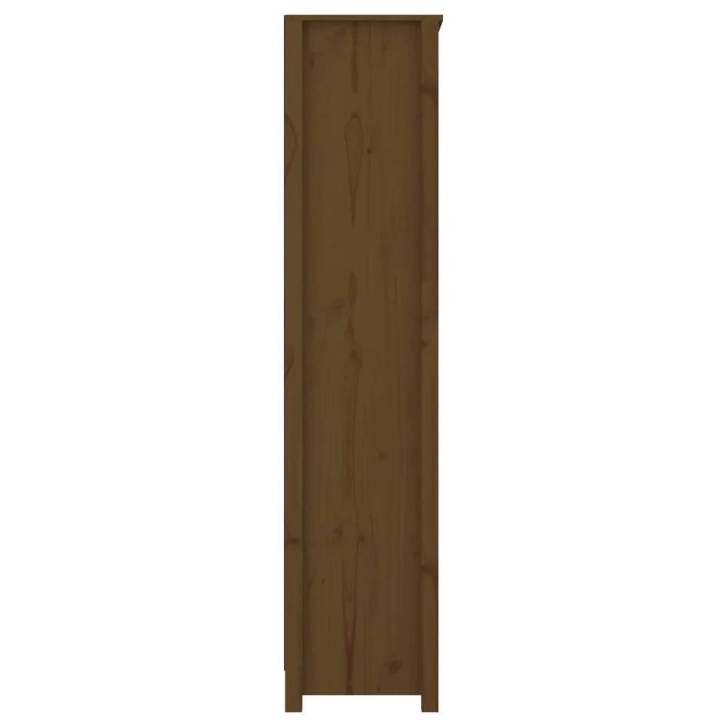 Libreria-Scaffale per Libri-Mobile di Stoccaggio Marrone ambra 80x35x154 cm in Legno Massello di Pino
