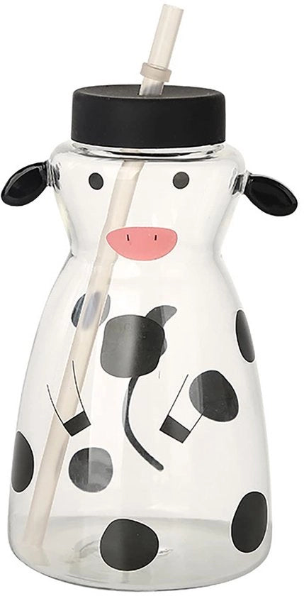 Tazza con Riette - Tazza di Vetro - Tazza con Simbolo di Mucca - Tazza per Gelato/Caffè - Tazza 3D con Animali - Capacità 21oz - Tazza per Bere