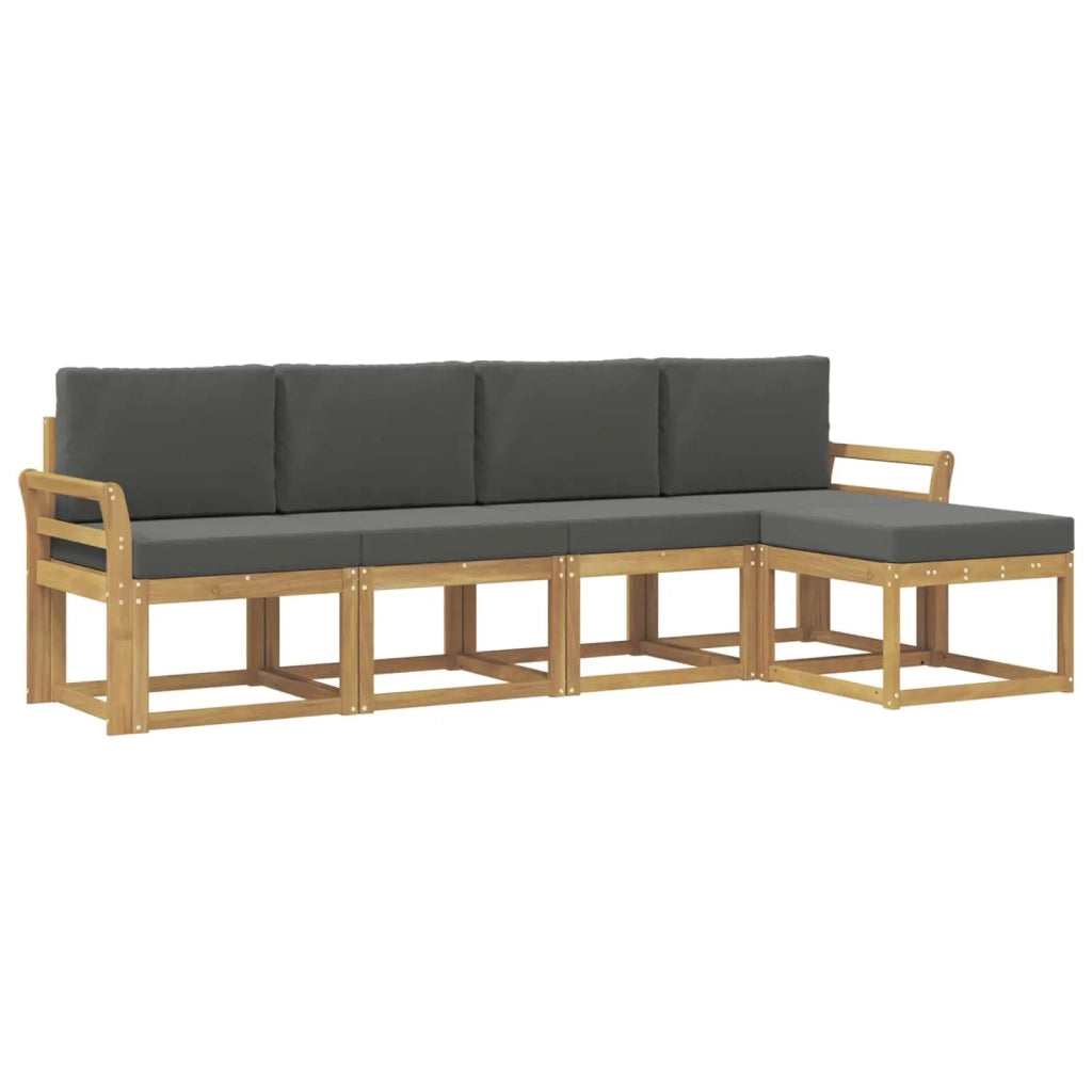 Set di divani da esterno 5 pz Bianco e Antracite 3387491