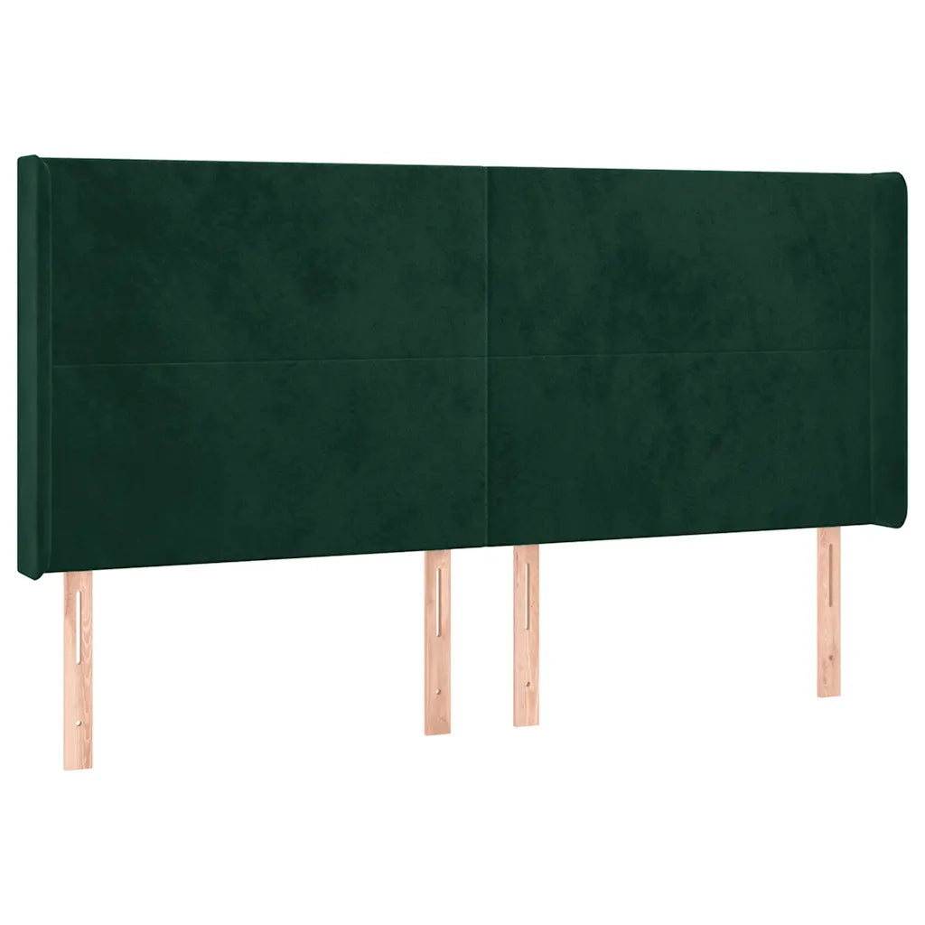 Testiera ad Orecchio Verde Scuro 183x16x118/128 cm in Vellutocod mxl 97731