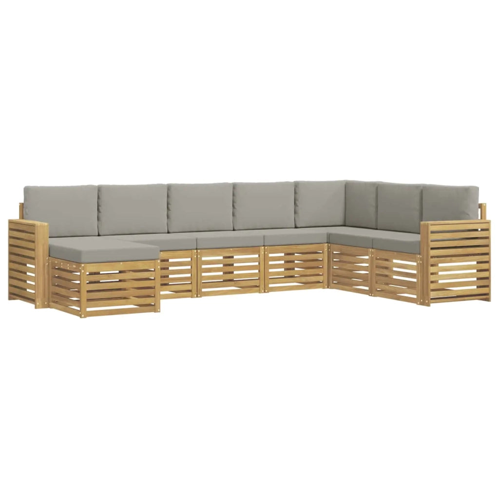 Set di divani da esterno 8 pcs Bianco e Grigio Chiaro 3392321