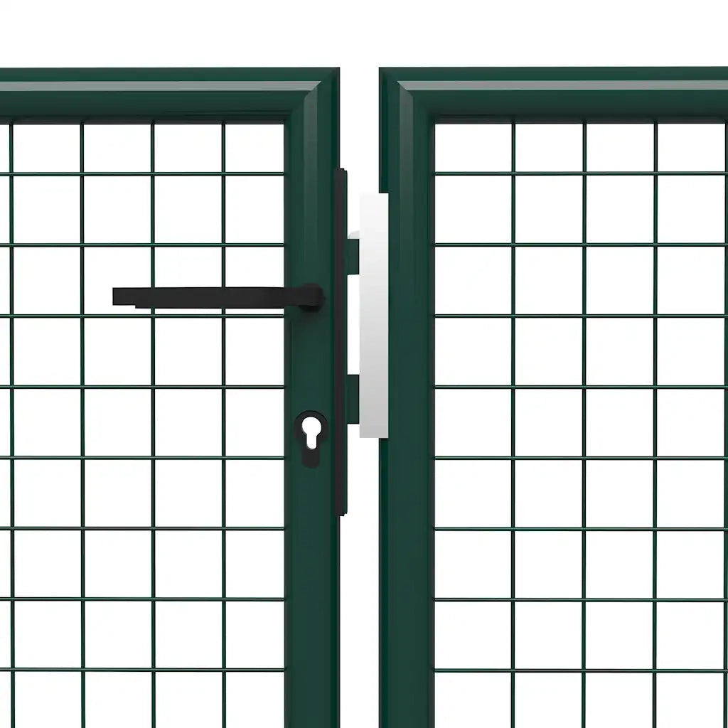 Cancello da Giardino in Acciaio 400x150 cm Verde 144313