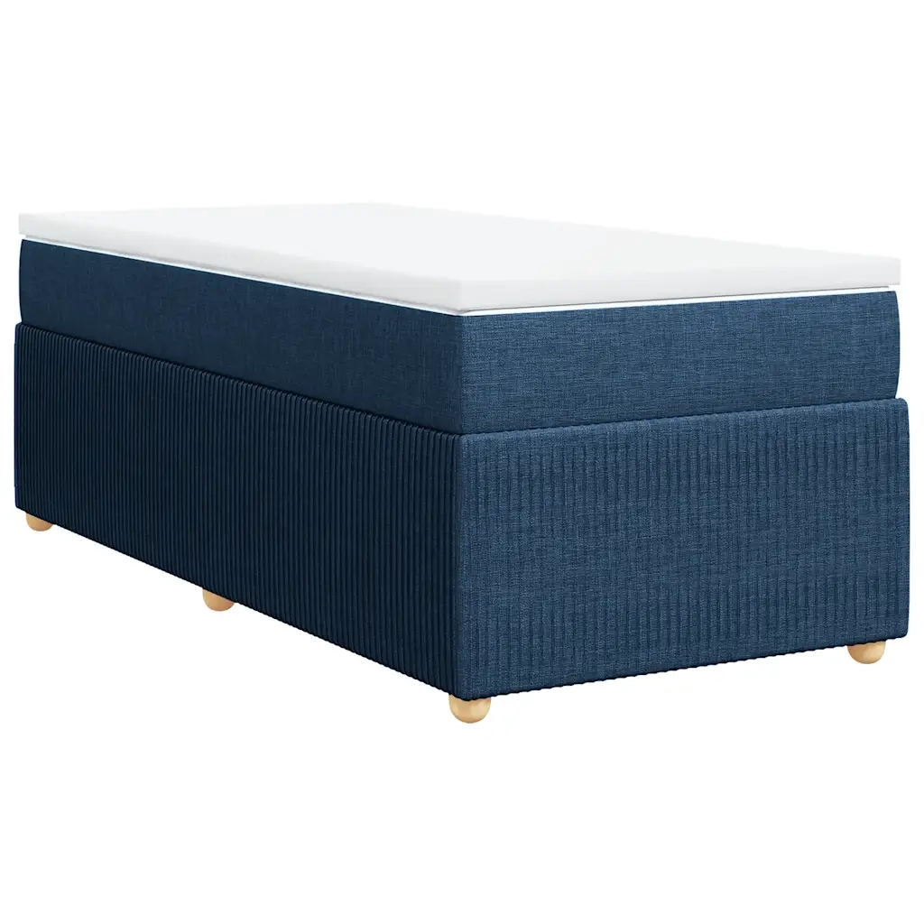 Giroletto a Molle con Materasso-Struttura Letto Blu 90x190 cm in Tessuto 379649