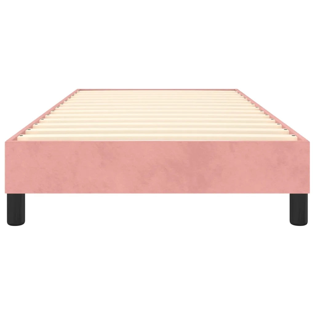 Struttura Letto a Rete a Molle Rosa 80x200 cm in Velluto 3120741
