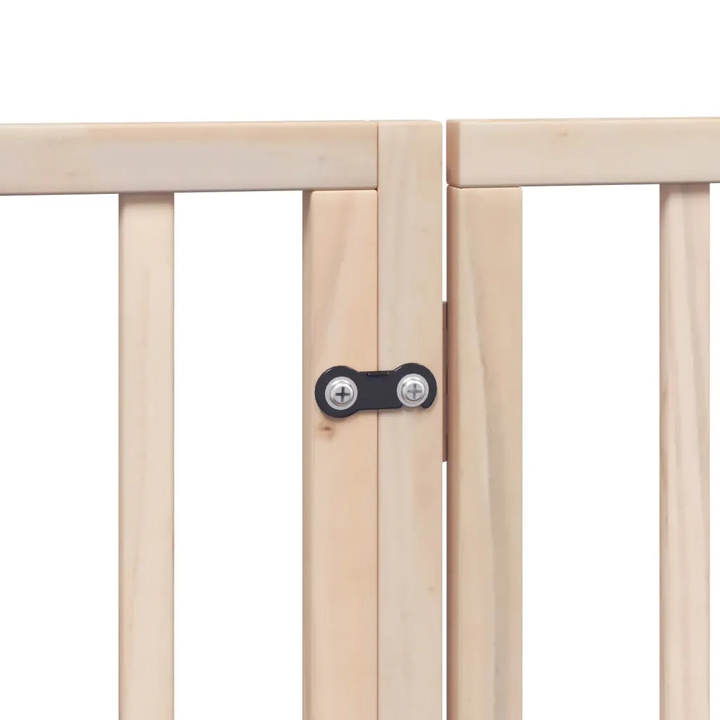 Cancello per Cani con Porta Pieghevole 4 Pannelli 320 cm Pioppo CFW9853954