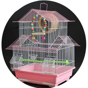 Trade Shop - Gabbia Grande Per Uccelli Quadrata Metallo Ferro Villa Forte Durevole 34x26x51cm -