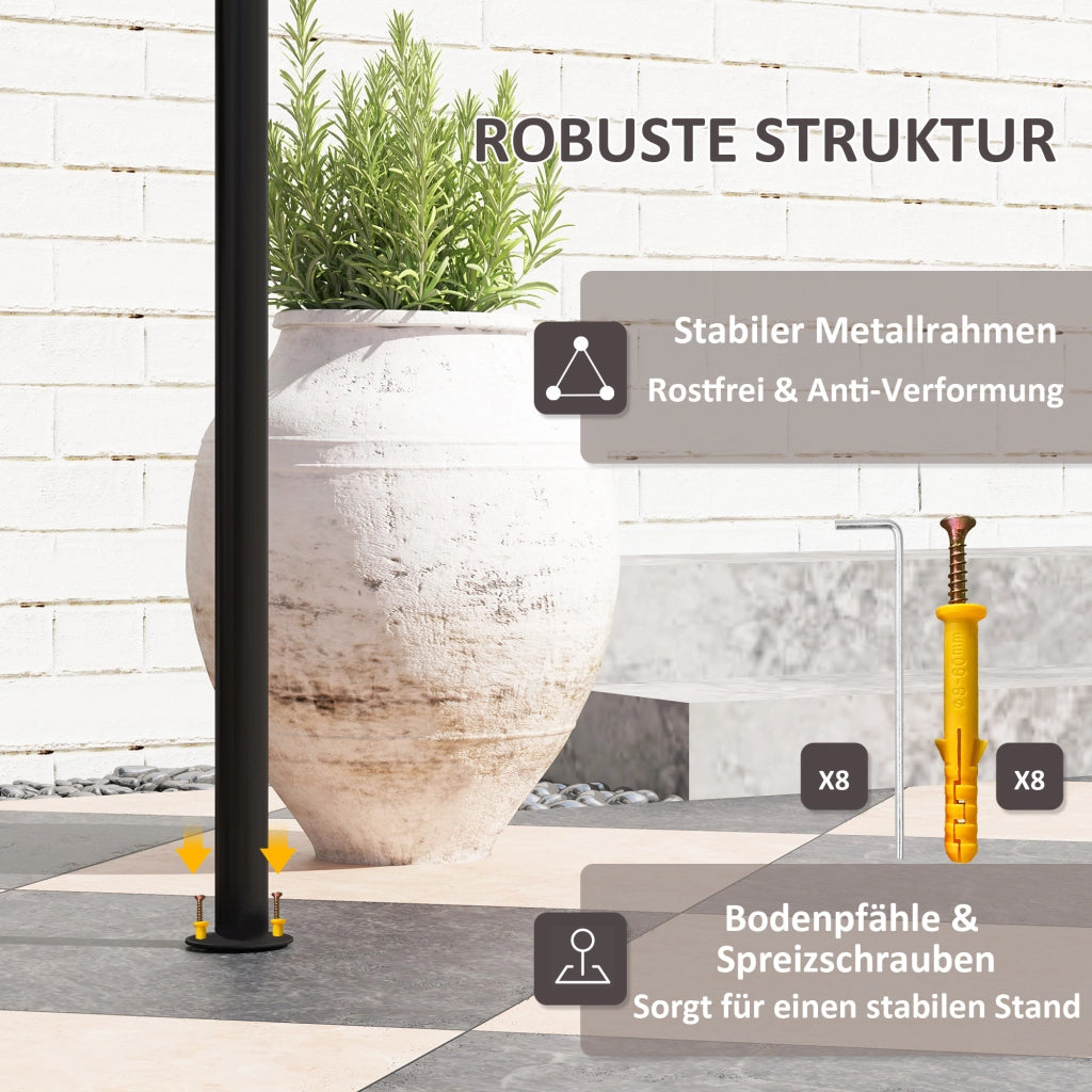 Gazebo da giardino ¨C zephmum ¨C 242x232x248 cm grigio