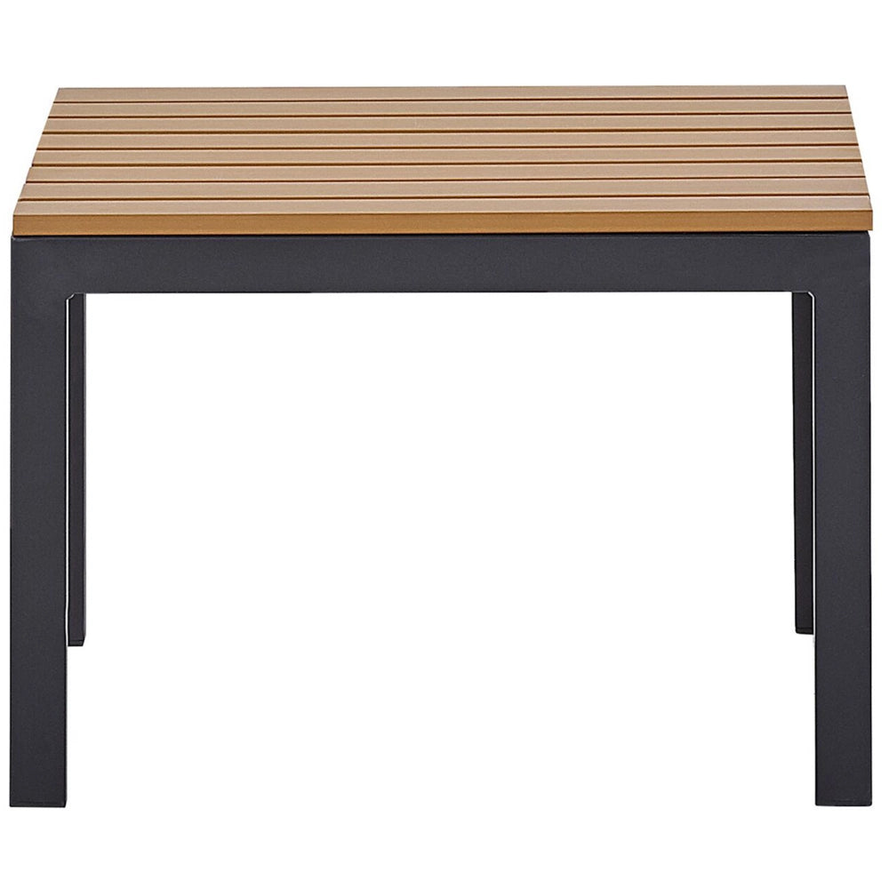 Set divano ad angolo da giardino cuscini grigi design a doghe tavolino da caffè a 4 posti moderno set di conversazione