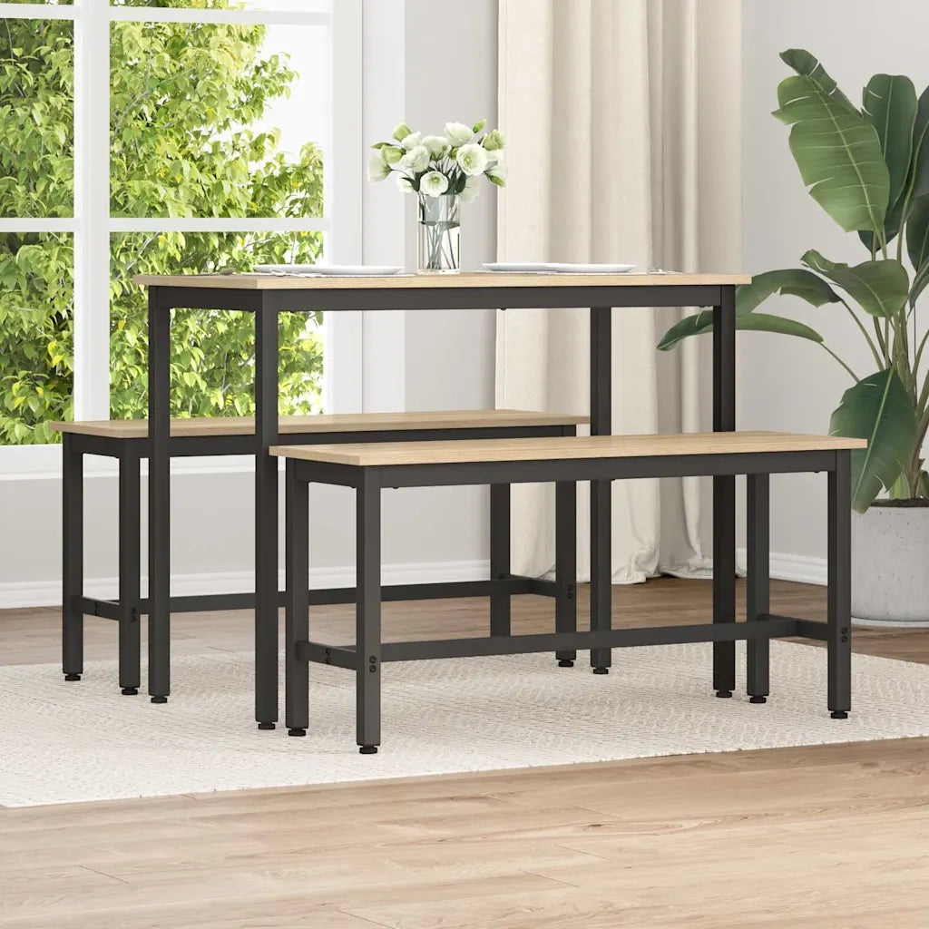 Panchina da pranzo 2 pcs Rovere Sonoma 100 x 32,5 x 48,5 cm 873753
