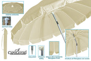 Ombrellone Mare Spiaggia Luxury Struttura in Alluminio Panna 220 cm