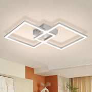 ZMH Plafoniera LED argento 24W 4000K moderna plafoniera quadrata per soggiorno camera da letto corridoio o ufficio