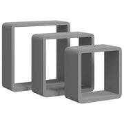 3 pz Mensole a Cubo da Parete | Mensola sospesa Grigie in MDF