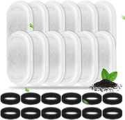 Filtro per acqua per gatti in acciaio inossidabile 110 oz/32 l & 64 oz/2L - 12 filtri con 12 spugne per distributore automatico di acqua per animali domestici (bianco)