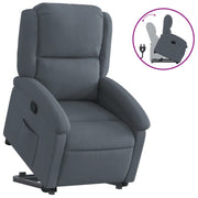 Poltrona | Sedia Relax Alzapersona Reclinabile Grigio Scuro in Velluto