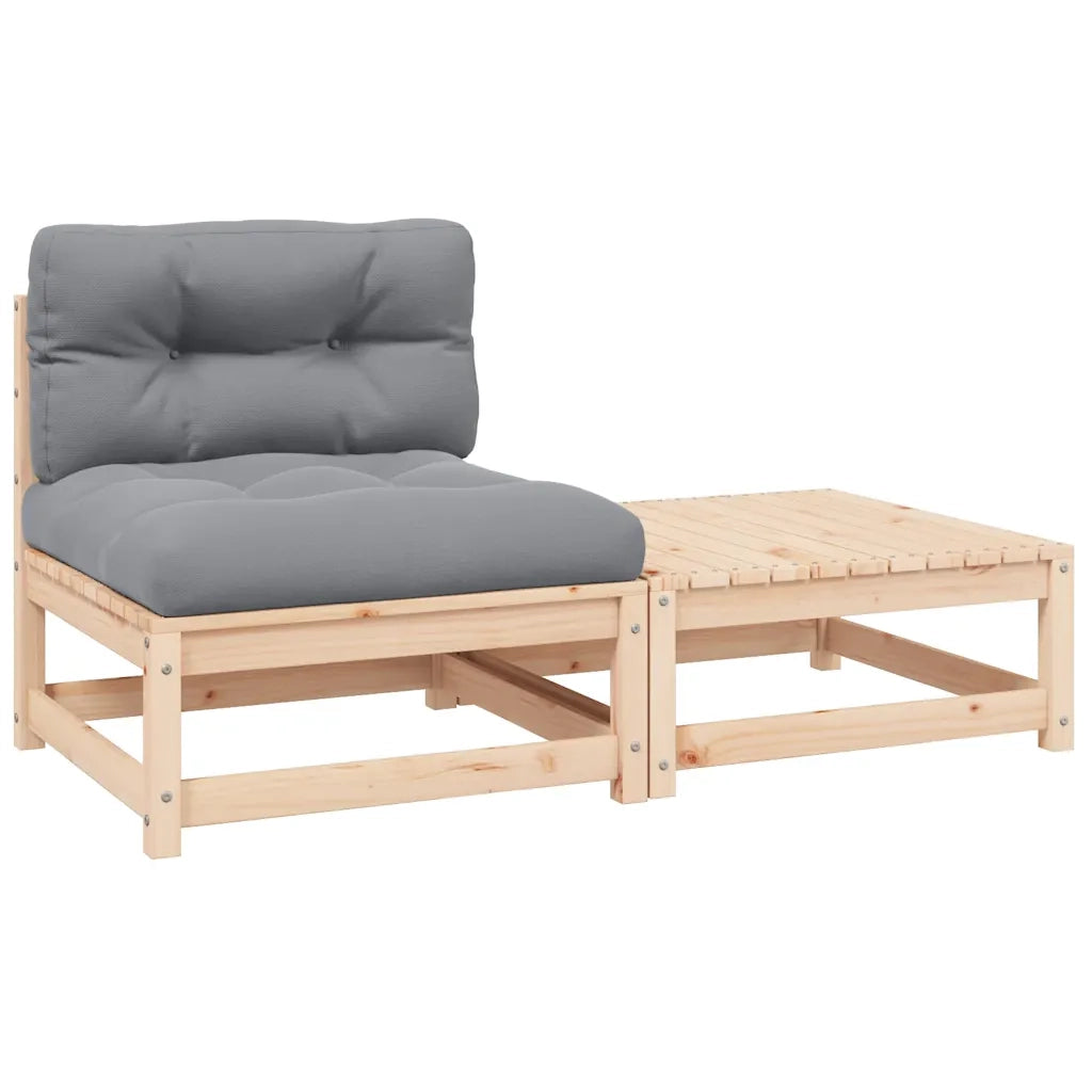 Set Divani da Giardino 2 pz con Cuscini Legno Massello Pinocod mxl 96126