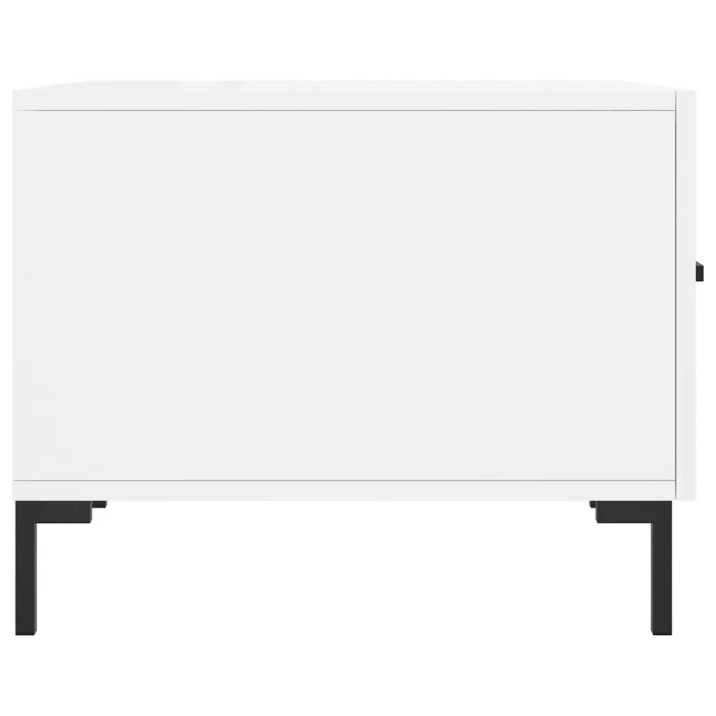 Tavolino da Salotto Bianco Lucido 50x50x40 cm Legno Multistrato 829400