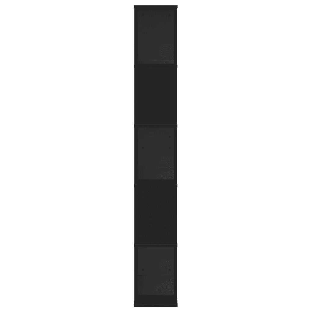 Libreria 5 Ripiani Nera 80,5x23,5x162,5cm in Legno Multistrato 852772