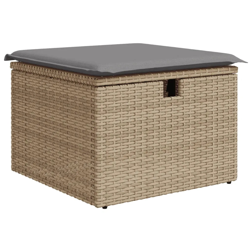 Set Divano da Giardino 8 pz con Cuscini Beige in Polyrattan