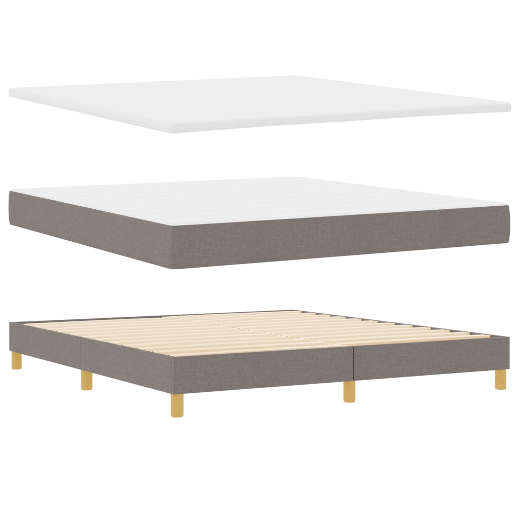 Box Spring Bed con Materasso Tortora 180x200 cm Tessuto