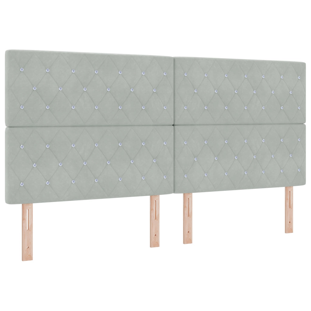 Struttura Letto Grigio Chiaro 200x200 cm in Velluto