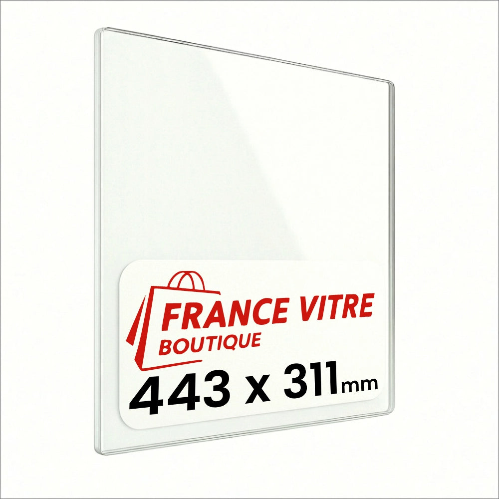 443 x 311 x 4 mm - Vetro per stufa a legna - vetro camino di ricambio - vetro per caminetto resistente al fuoco - France Vitre