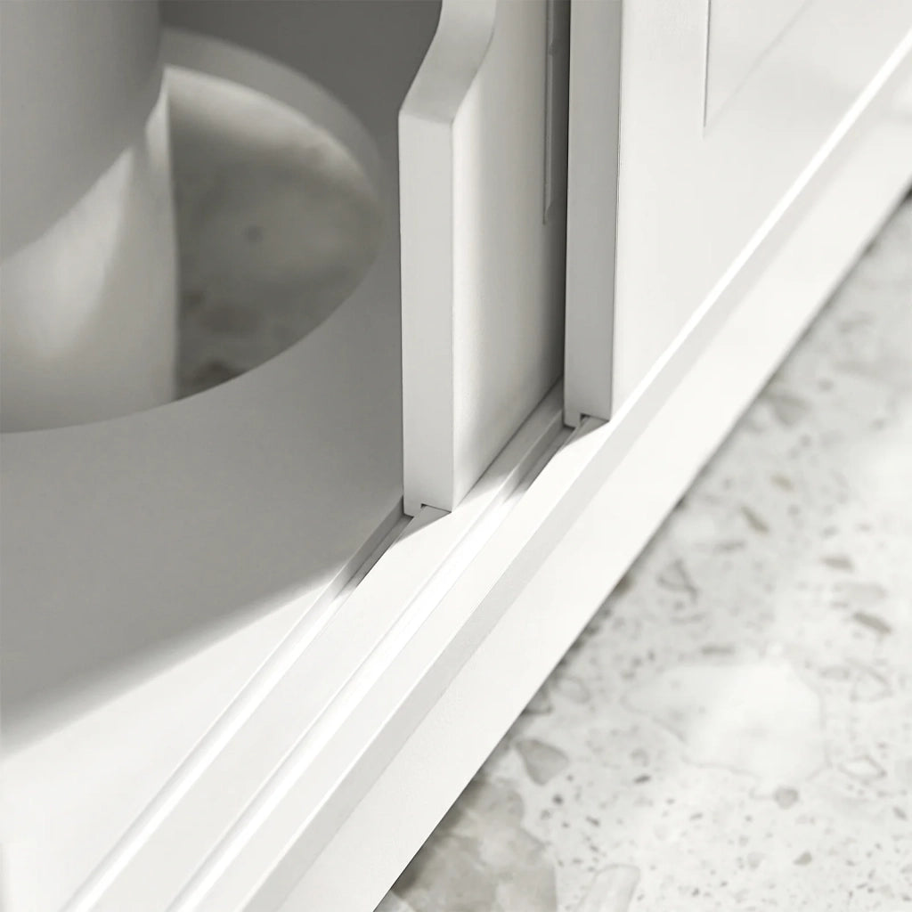 Mobile Sottolavabo Per Bagno con Poggiapiedi Sottolavabo Bagno Mobile Bagno Sottolavabo Bianco FRG128-II-W