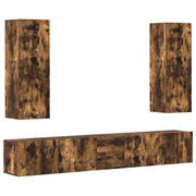 Set di Mobili Porta TV 5 pz | Armadietto TV | Mobile Porta TV Rovere Fumo in Legno Multistrato