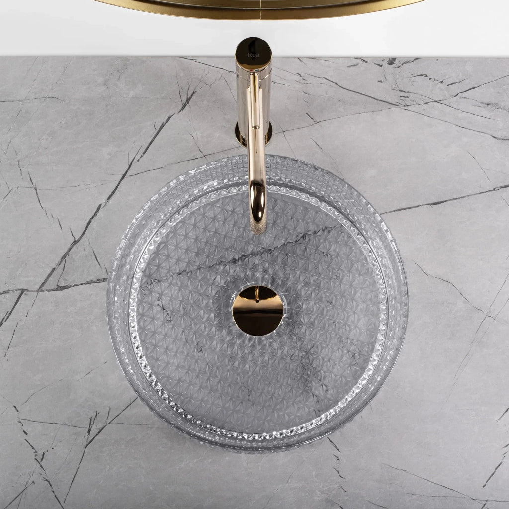 Lavabo Da Appoggio Rea Cristal Light Grey