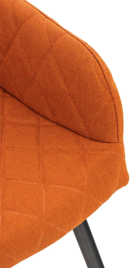 Sedia da pranzo Shila fodera a rombi Tessuto,arancione