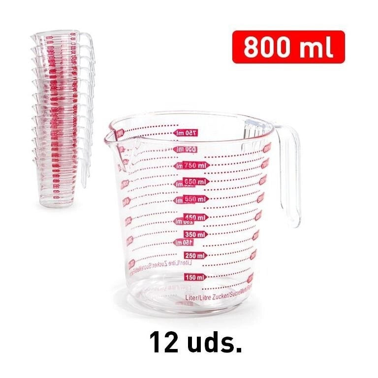 Caraffa Brocca Graduata in Plastica Trasparente 800 ml