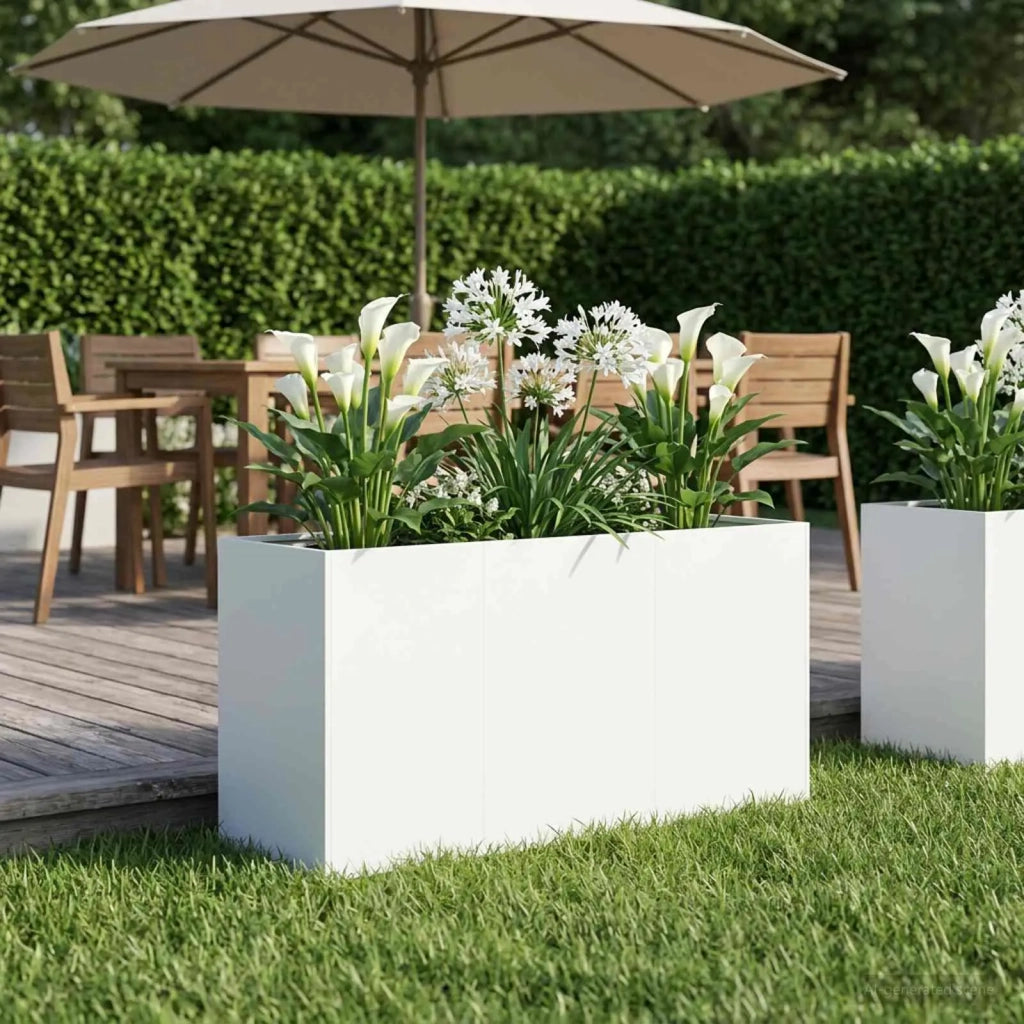 Vaso da giardino Bianco 120 x 40 x 60 cm 8005891