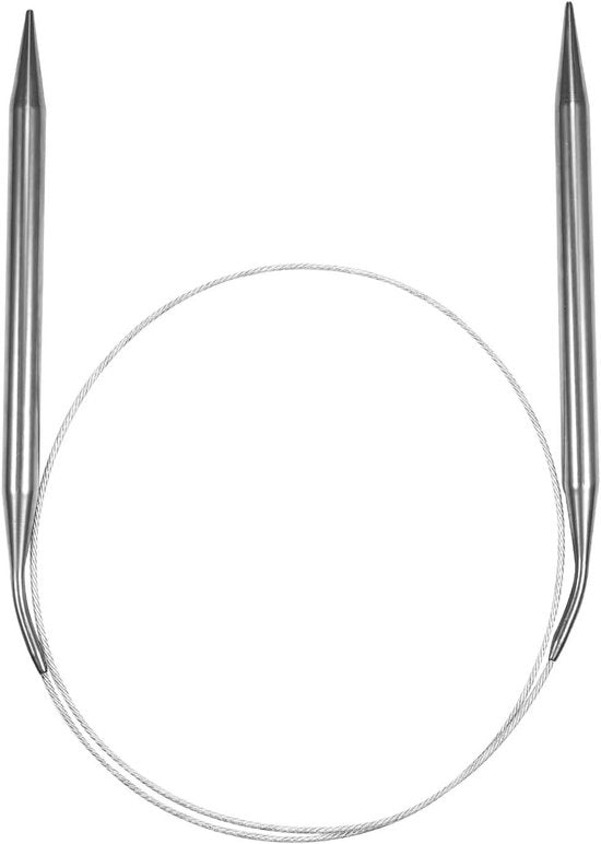Rondbreinaaldi in Acciaio Inox da 8mm per Appassionati di Maglia e di Ricamo (80cm) - Accessori per Tessitura Utili