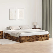 Struttura letto contenitore  in rovere affumicato 200x200 cm