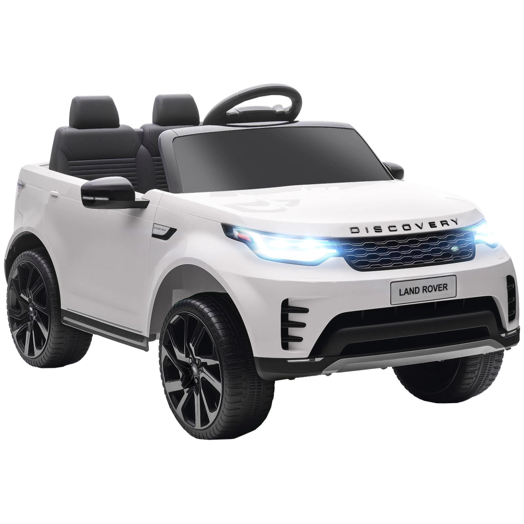 Macchina Elettrica per Bambini Licenza Ufficiale Land Rover Discovery 12V con Telecomando Bianco