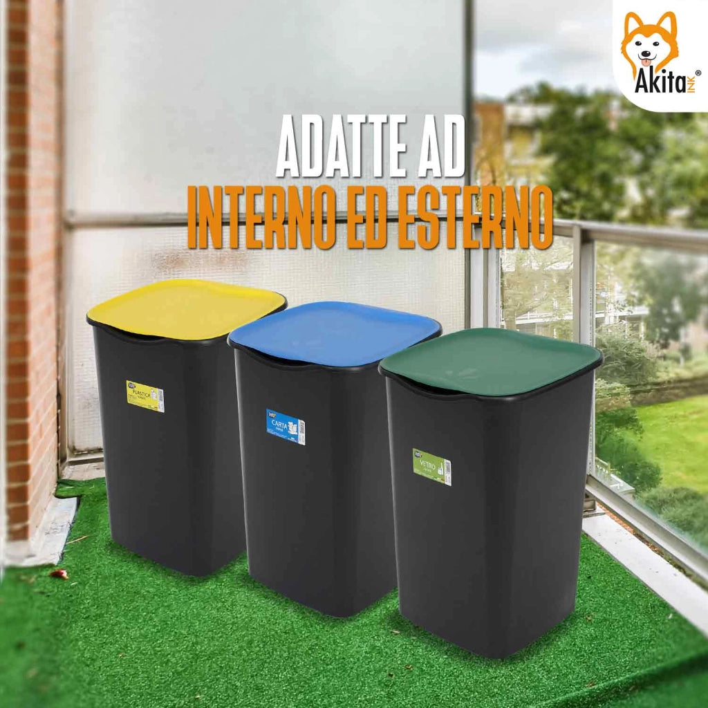 Akitaink Set 3 Pattumiere 50L Differenziata